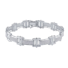 Load image into Gallery viewer, Splendid Jewellery 10kt White Gold Round Diamond Link Bracelet - 1 - 1/2 Cttw for Men - Splendid Jewellery