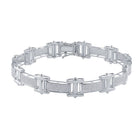 Splendid Jewellery 10kt White Gold Round Diamond Link Bracelet - 1 - 1/2 Cttw for Men - Splendid Jewellery