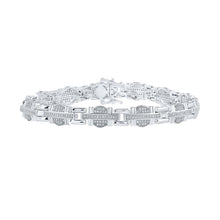 Load image into Gallery viewer, Splendid Jewellery 10kt White Gold Round Diamond Link Bracelet - 1 Cttw for Men - Splendid Jewellery