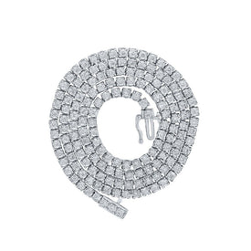Splendid Jewellery 10kt White Gold Round Diamond Link Chain Necklace - 3 - 3/4 Cttw for Men - Splendid Jewellery