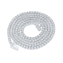 Load image into Gallery viewer, Splendid Jewellery 10kt White Gold Round Diamond Link Necklace for Men - 1 - 1/2 Cttw, 24 - inch Chain - Splendid Jewellery