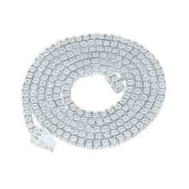 Splendid Jewellery 10kt White Gold Round Diamond Link Necklace for Men - 1 - 1/2 Cttw, 24 - inch Chain - Splendid Jewellery