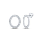Splendid Jewellery 10kt White Gold Round Diamond O Initial Letter Earrings - Splendid Jewellery