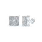 Splendid Jewellery 10kt White Gold Round Diamond Square Earrings - 1 Cttw: A Mesmerizing Sparkle of Elegance - Splendid Jewellery
