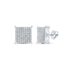 Splendid Jewellery 10kt White Gold Round Diamond Square Earrings - 1 Cttw: A Mesmerizing Sparkle of Elegance - Splendid Jewellery