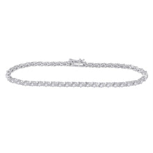 Load image into Gallery viewer, Splendid Jewellery 10kt White Gold Round Diamond Tennis Bracelet - 1 Carat Total Weight Top view from the 10Kt White Gold Womens Round Diamond Tennis Bracelet 1 Cttwpin280315 collection by Splendid Jewellery