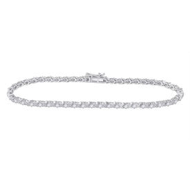 Splendid Jewellery 10kt White Gold Round Diamond Tennis Bracelet - 1 Carat Total Weight Top view from the 10Kt White Gold Womens Round Diamond Tennis Bracelet 1 Cttwpin280315 collection by Splendid Jewellery