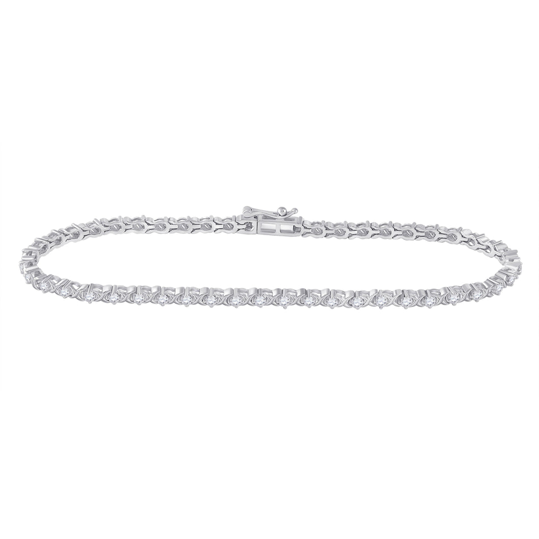 Splendid Jewellery 10kt White Gold Round Diamond Tennis Bracelet - 1 Carat Total Weight - Splendid Jewellery