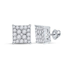 Splendid Jewellery 10kt White Gold Square Diamond Cluster Earrings - Splendid Jewellery