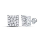 Splendid Jewellery 10kt White Gold Square Diamond Cluster Earrings - Splendid Jewellery