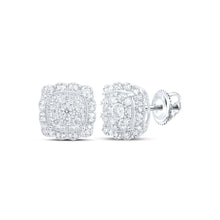 Load image into Gallery viewer, Splendid Jewellery 10kt White Gold Square Diamond Earrings - 5/8 Cttw: A Modern Marvel - Splendid Jewellery