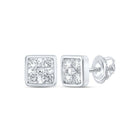 Splendid Jewellery 10kt White Gold Square Diamond Earrings: A Modern Twist of Elegance and Brilliance - Splendid Jewellery