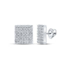 Splendid Jewellery 10kt White Gold Square Diamond Earrings - A Radiant Masterpiece - Splendid Jewellery