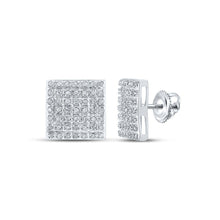 Load image into Gallery viewer, Splendid Jewellery 10kt White Gold Square Diamond Earrings - A Radiant Masterpiece - Splendid Jewellery
