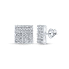 Splendid Jewellery 10kt White Gold Square Diamond Earrings - A Radiant Masterpiece - Splendid Jewellery