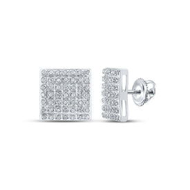 Splendid Jewellery 10kt White Gold Square Diamond Earrings - A Radiant Masterpiece - Splendid Jewellery