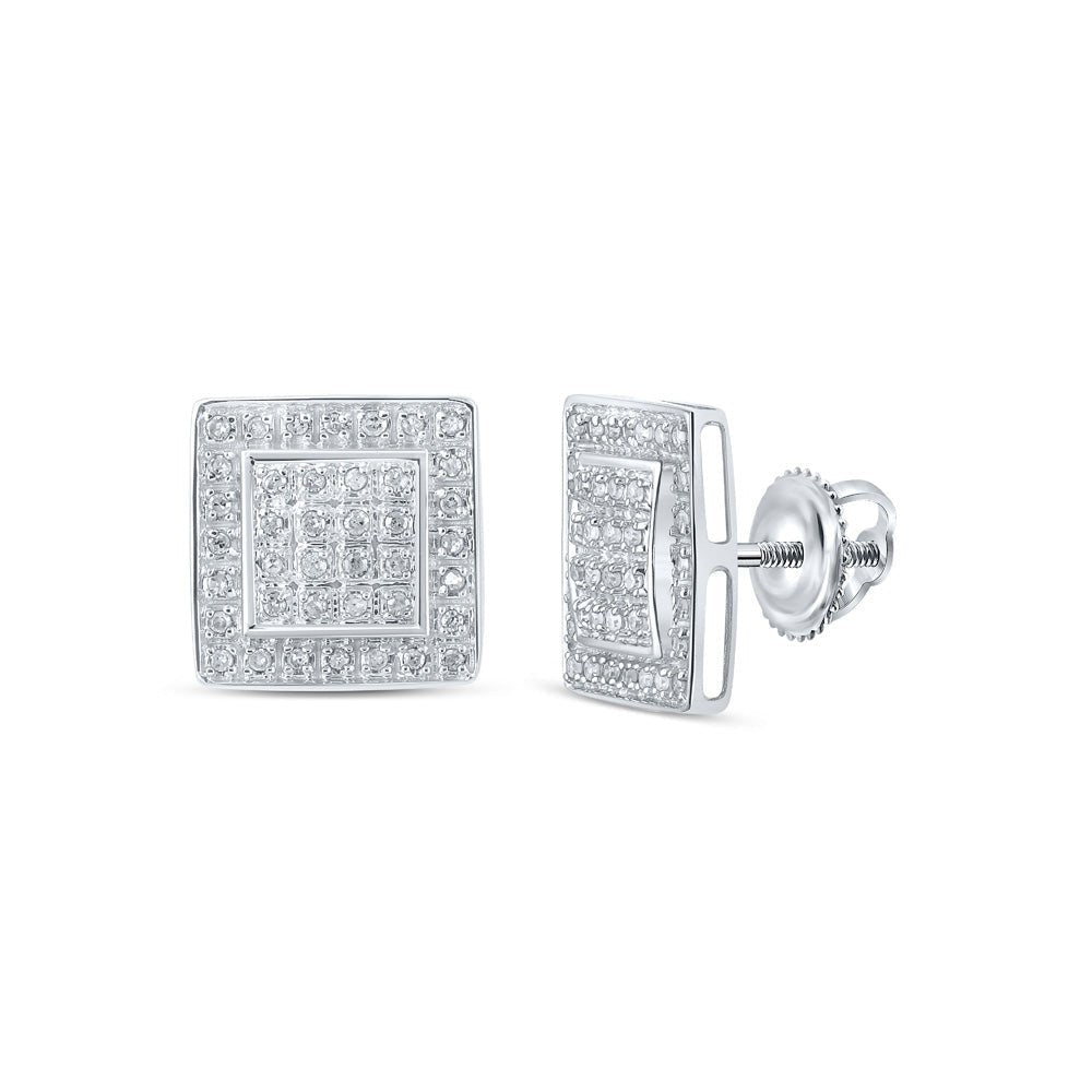 Splendid Jewellery 10kt White Gold Square Diamond Earrings - A Touch of Modern Elegance and Sparkle - Splendid Jewellery