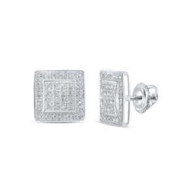 Splendid Jewellery 10kt White Gold Square Diamond Earrings - A Touch of Modern Elegance and Sparkle - Splendid Jewellery