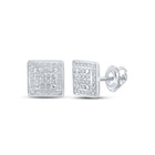 Splendid Jewellery 10kt White Gold Women's Diamond Square Earrings - Splendid Jewellery