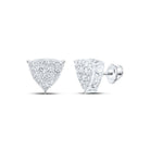 Splendid Jewellery 10kt White Gold Womens Diamond Triangle Earrings - Splendid Jewellery