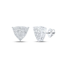 Load image into Gallery viewer, Splendid Jewellery 10kt White Gold Womens Diamond Triangle Earrings - Splendid Jewellery