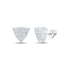 Splendid Jewellery 10kt White Gold Womens Diamond Triangle Earrings - Splendid Jewellery