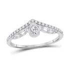 Splendid Jewellery 10kt White Gold Womens Pear Diamond Chevron Band Ring 1/3 Cttw - Splendid Jewellery