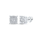 Splendid Jewellery 10kt White Gold Womens Round Diamond Cluster Earrings 7/8 Cttw - Exquisite Brilliance - Splendid Jewellery