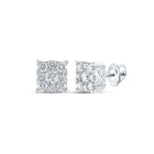 Splendid Jewellery 10kt White Gold Womens Round Diamond Cluster Earrings 7/8 Cttw - Exquisite Brilliance - Splendid Jewellery