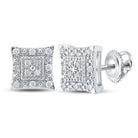 Splendid Jewellery 10kt White Gold Womens Round Diamond Square Earrings 1/8 Cttw: A Captivating Masterpiece - Splendid Jewellery