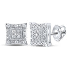 Splendid Jewellery 10kt White Gold Womens Round Diamond Square Earrings 1/8 Cttw: A Captivating Masterpiece - Splendid Jewellery