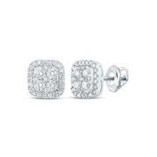 Load image into Gallery viewer, Splendid Jewellery 10kt White Gold Women's Square Diamond Earrings - 2 Cttw - Splendid Jewellery