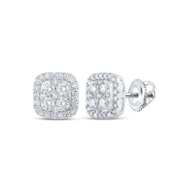 Splendid Jewellery 10kt White Gold Women's Square Diamond Earrings - 2 Cttw - Splendid Jewellery