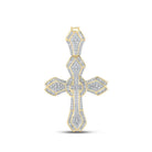 Splendid Jewellery 10kt Yellow Gold Baguette and Round Diamond Cross Pendant - 1 - 5/8 Cttw - Splendid Jewellery