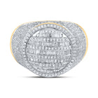 Splendid Jewellery 10kt Yellow Gold Baguette Diamond Circle Ring - 1-5/8 Cttw for Men Front view from the 10Kt Yellow Gold Mens Baguette Diamond Circle Ring 1 5 8 Cttwpin210714 collection by Splendid Jewellery