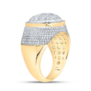 Splendid Jewellery 10kt Yellow Gold Baguette Diamond Circle Ring - 1 - 5/8 Cttw for Men - Splendid Jewellery