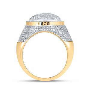 Splendid Jewellery 10kt Yellow Gold Baguette Diamond Circle Ring - 1 - 5/8 Cttw for Men - Splendid Jewellery