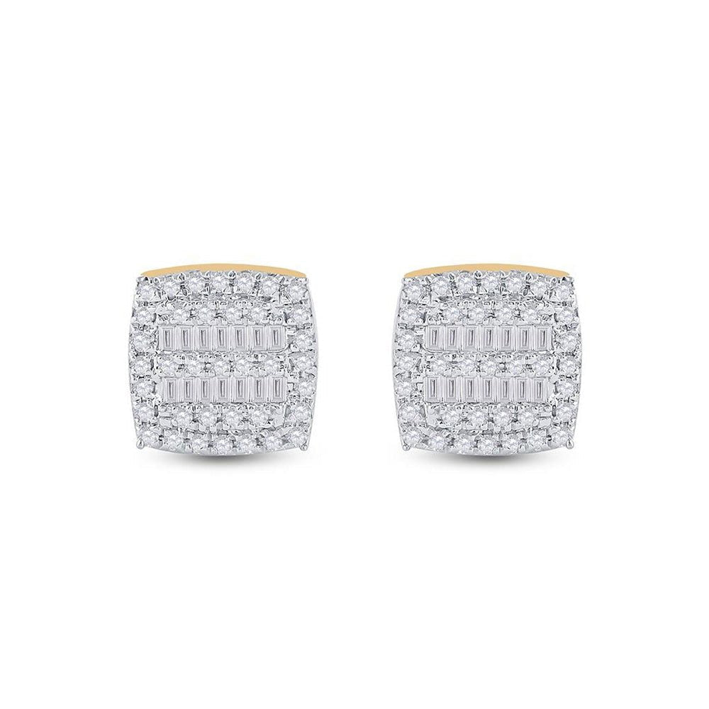 Splendid Jewellery 10kt Yellow Gold Baguette Diamond Square Earrings - Splendid Jewellery