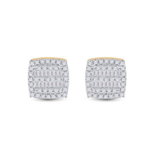 Load image into Gallery viewer, Splendid Jewellery 10kt Yellow Gold Baguette Diamond Square Earrings - Splendid Jewellery