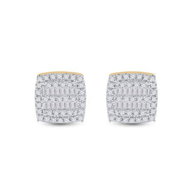 Splendid Jewellery 10kt Yellow Gold Baguette Diamond Square Earrings - Splendid Jewellery