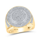 Splendid Jewellery 10kt Yellow Gold Circle Diamond Men's Ring - 7/8 Cttw Top view from the 10Kt Yellow Gold Mens Round Diamond Circle Ring 7 8 Cttwpin210786 collection by Splendid Jewellery