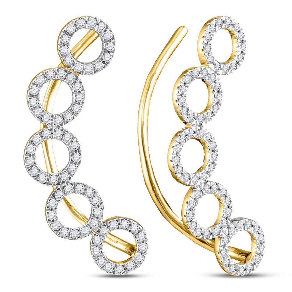 Splendid Jewellery 10kt Yellow Gold Diamond Circle Climber Earrings - Splendid Jewellery