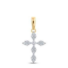 Splendid Jewellery 10kt Yellow Gold Diamond Cross Pendant - A Mesmerizing Symbol of Faith and Elegance - Splendid Jewellery