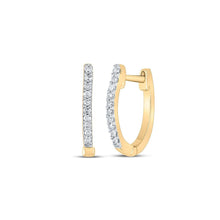 Load image into Gallery viewer, Splendid Jewellery 10kt Yellow Gold Diamond - Encrusted Hoop Earrings - Splendid Jewellery