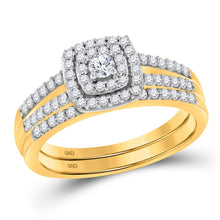 Load image into Gallery viewer, Splendid Jewellery 10kt Yellow Gold Diamond Eternity Bridal Ring Set Top View from Splendid Jewellery