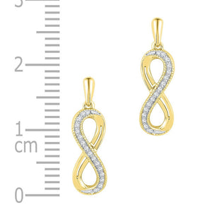 Splendid Jewellery 10kt Yellow Gold Diamond Infinity Dangle Earrings - Splendid Jewellery