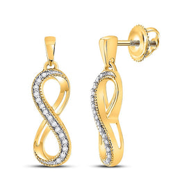 Splendid Jewellery 10kt Yellow Gold Diamond Infinity Dangle Earrings  Top View from Splendid Jewellery