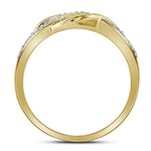 Load image into Gallery viewer, Splendid Jewellery 10kt Yellow Gold Diamond Woven Band Ring - Second Side View
