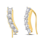 Splendid Jewellery 10kt Yellow Gold Graduated Diamond Climber Earrings - Splendid Jewellery