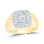 Splendid Jewellery 10kt Yellow Gold Mens Baguette Diamond Square Ring 3/4 Cttw - Splendid Jewellery